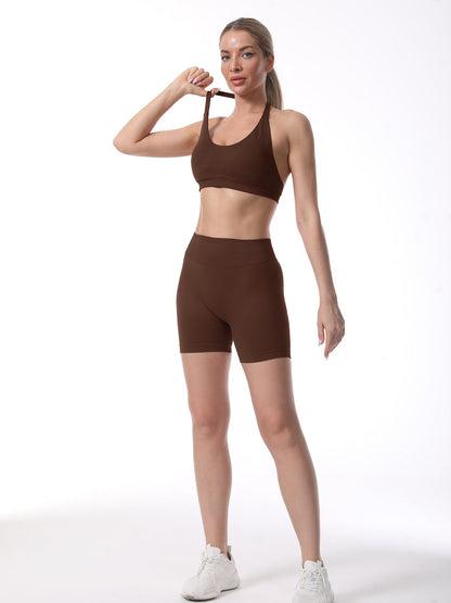 Damen Sport-BH und Shorts Set Funktionale Sportbekleidung