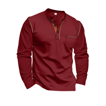 Herren Langarm-Shirt Modern Kontrast Design