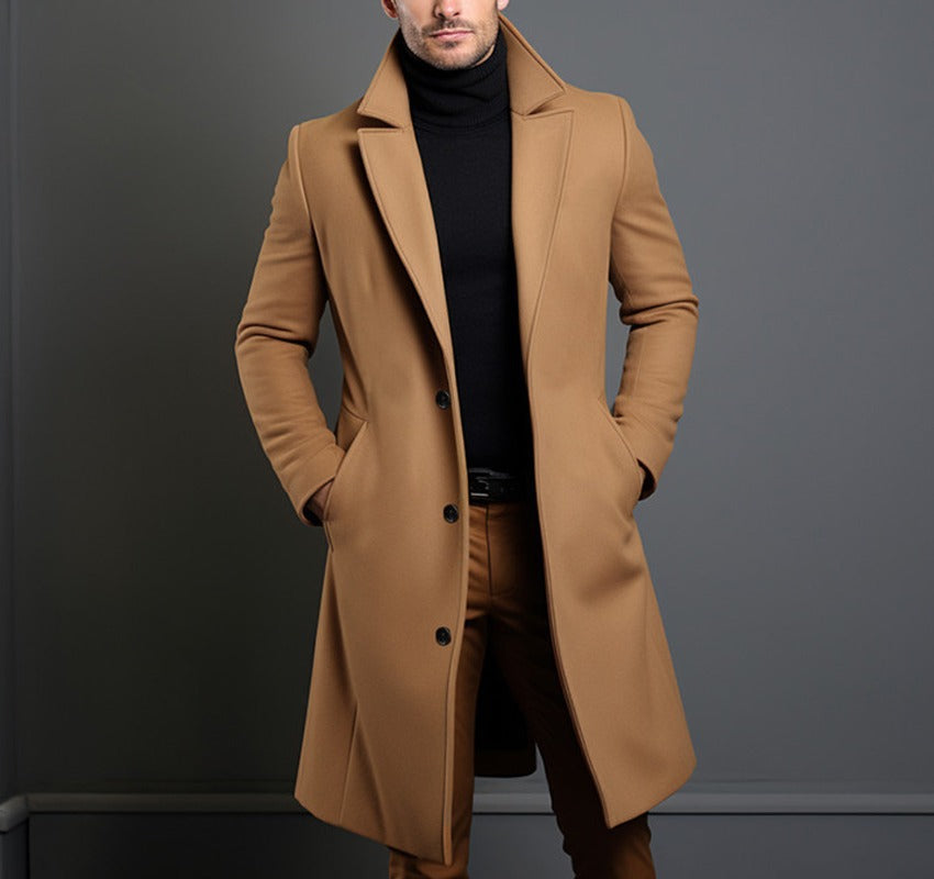 Herren Wollmantel Elegant Schlank Modern