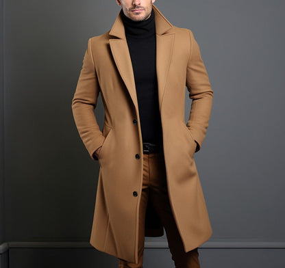 Herren Wollmantel Elegant Schlank Modern