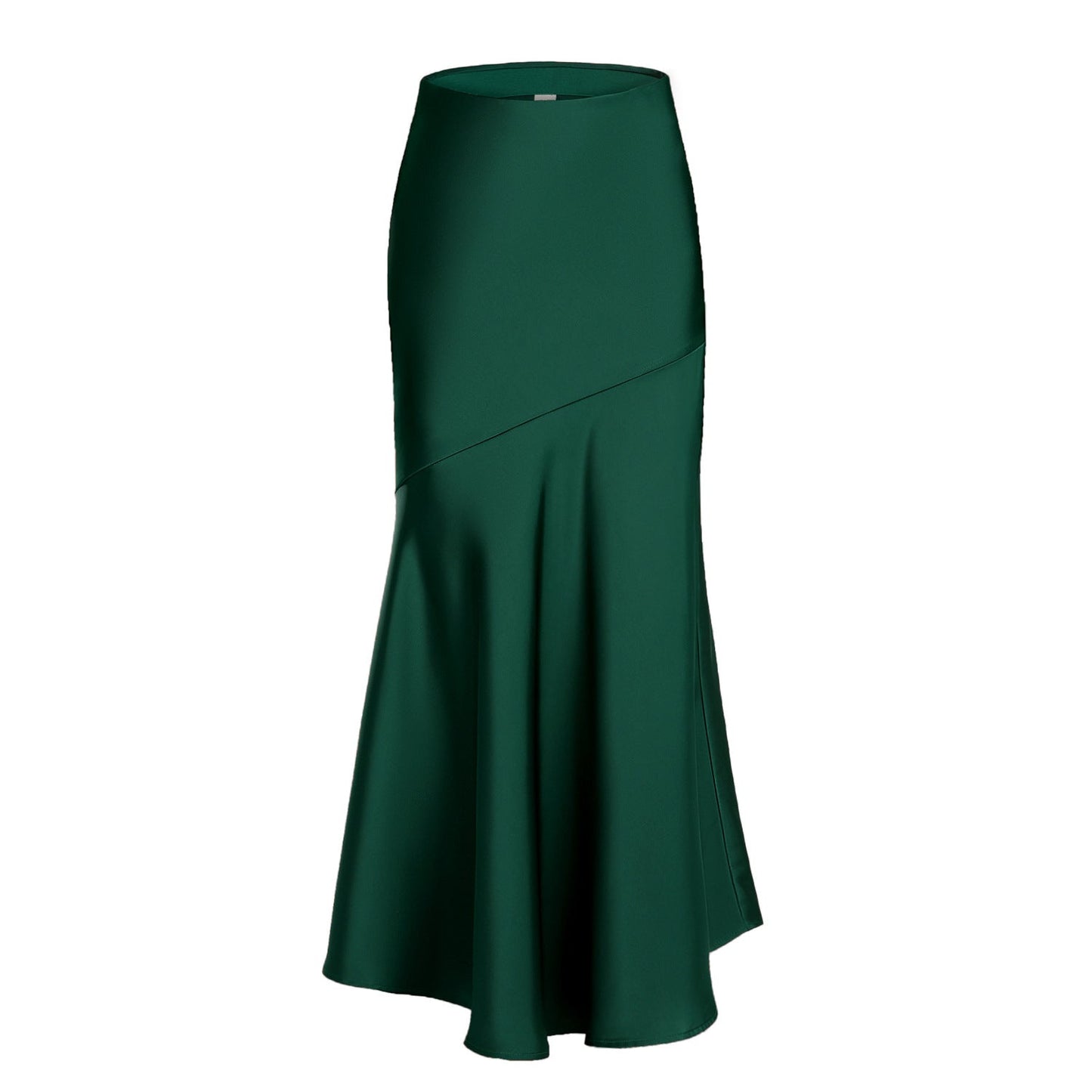 Damen Maxirock Elegant Fließend Diagonale Nähte