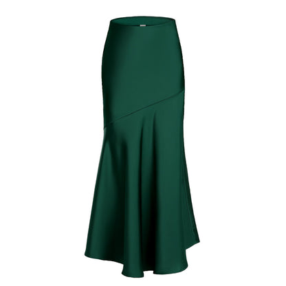 Damen Maxirock Elegant Fließend Diagonale Nähte