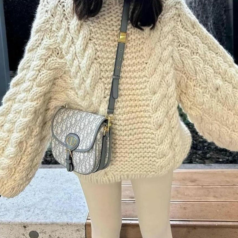 Damen Oversized Pullover Grobstrick Weich
