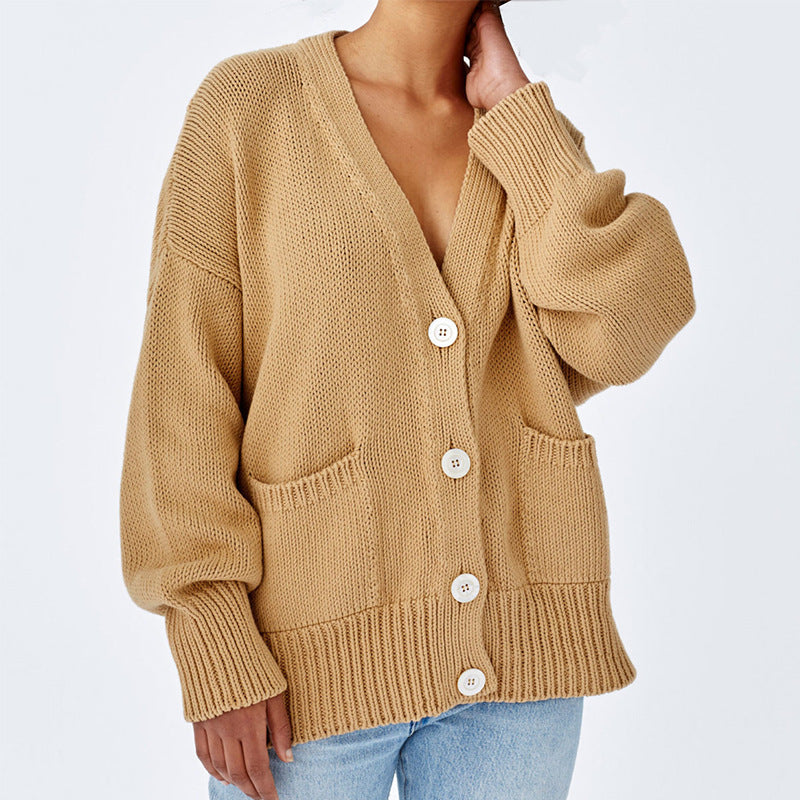 Damen Grobstrick Cardigan Übergröße Stilvoll