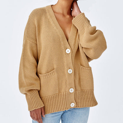 Damen Grobstrick Cardigan Übergröße Stilvoll