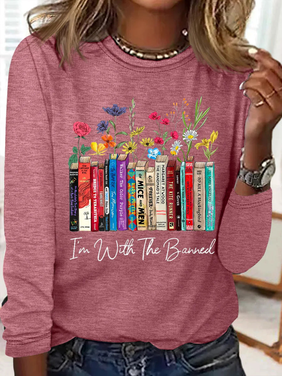 Damen Blumen-Shirt Langarm Romantic Look