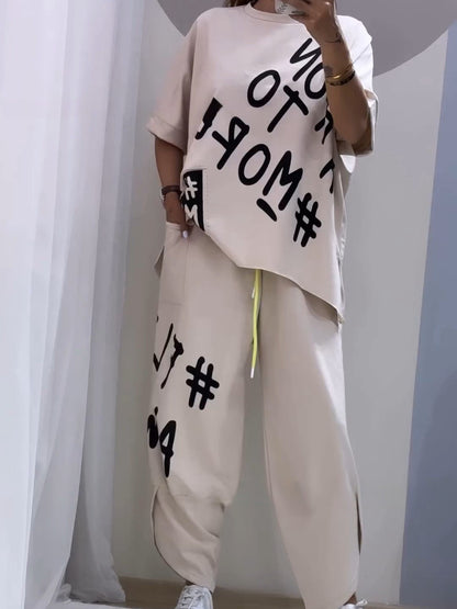 Damen Jogginganzug Bequem Oversized Set