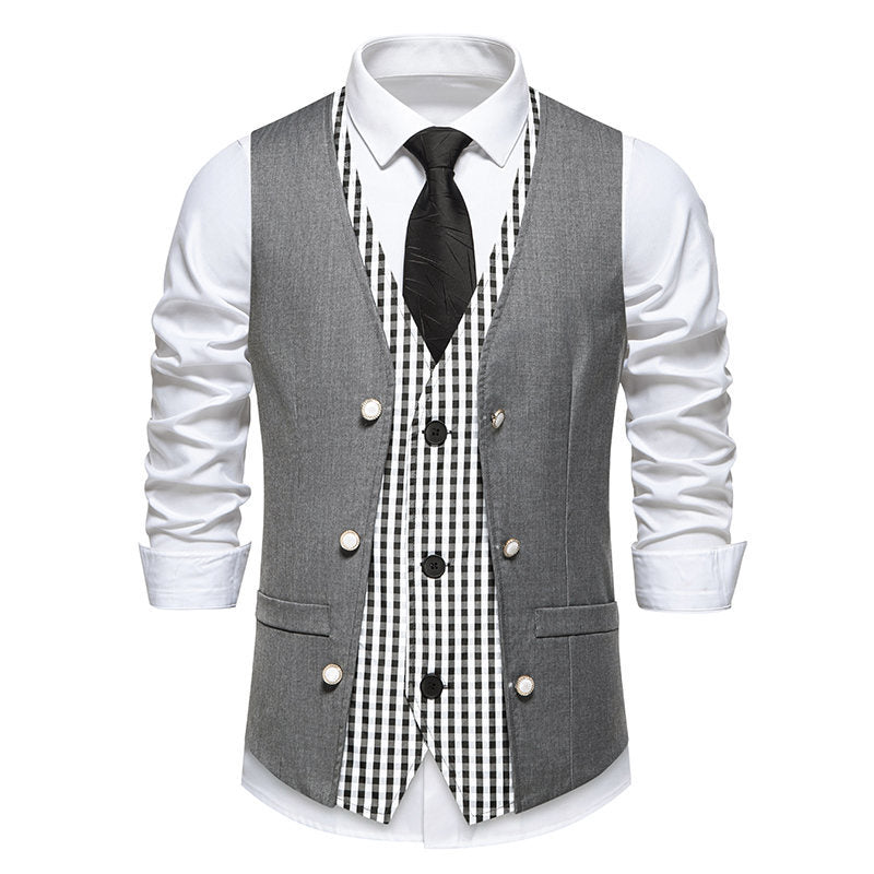 Herren Anzugsweste Elegant Kontrast Innenausstattung