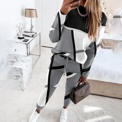 Damen Sportliche Lounge-Set Geometrisch Trendy