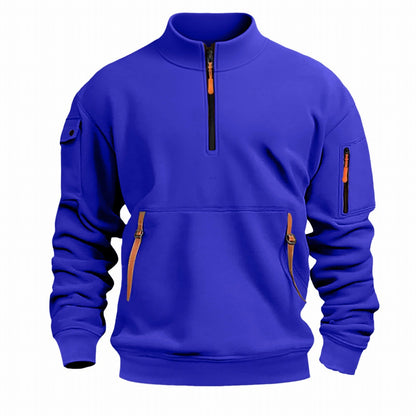 Herren Outdoor Pullover Praktisch Reißverschluss Taschen