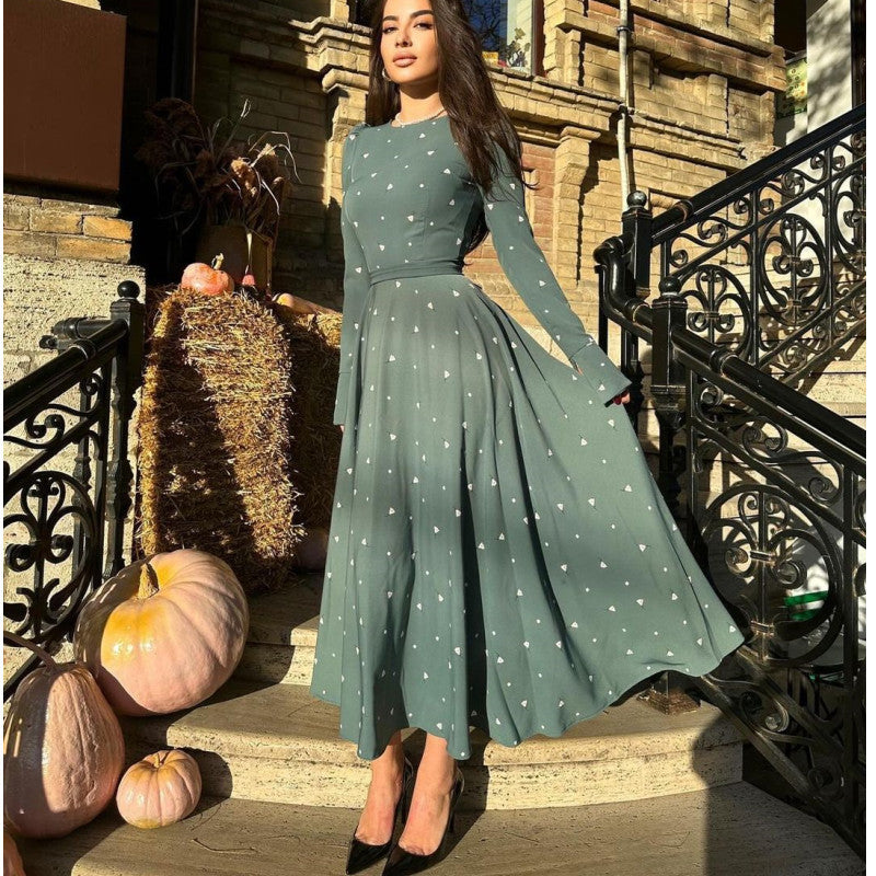 Damen Maxikleid Elegant Langärmlig mit Schlitz - IdealeKleiden