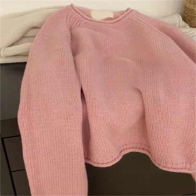 Damen Bequemer Oversized Pullover Weich Baumwolle