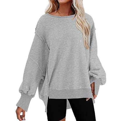 Damen Oversized Pullover Bequem Lässig Weite Ärmel