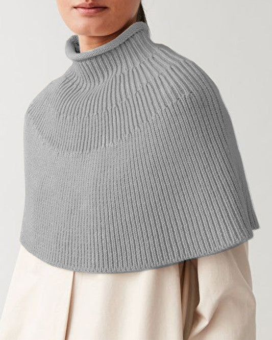Damen Strickcape Elegantes Design Hochkragen - IdealeKleiden