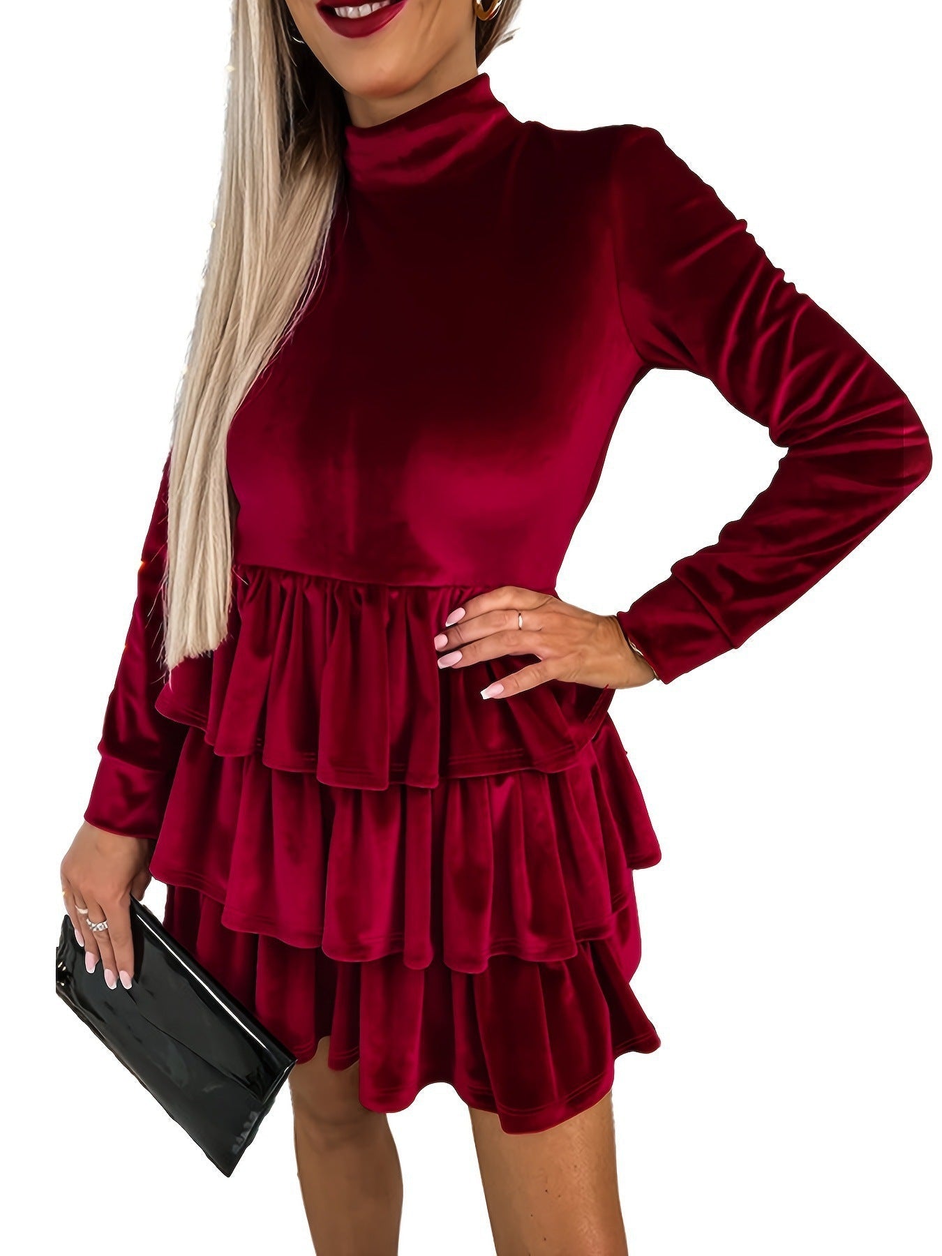 Damenschal Elegant Rüschen Samt Abendkleid