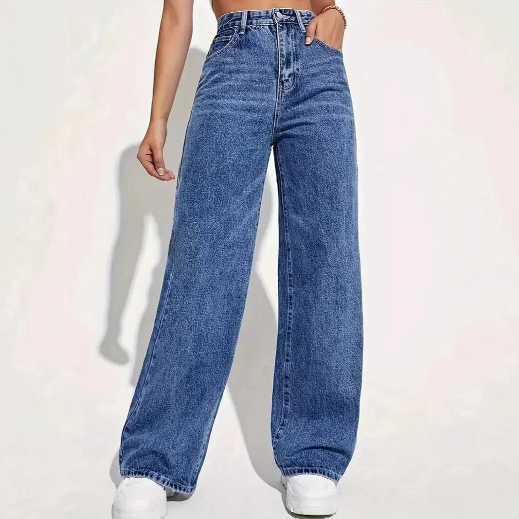 Damen Jeans Hohe Taille Comfort Fit
