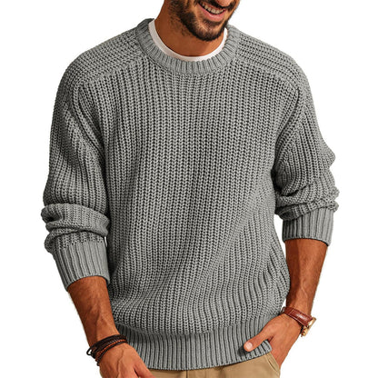 Herren Grobstrick Pullover Bequem Raglan Ärmel