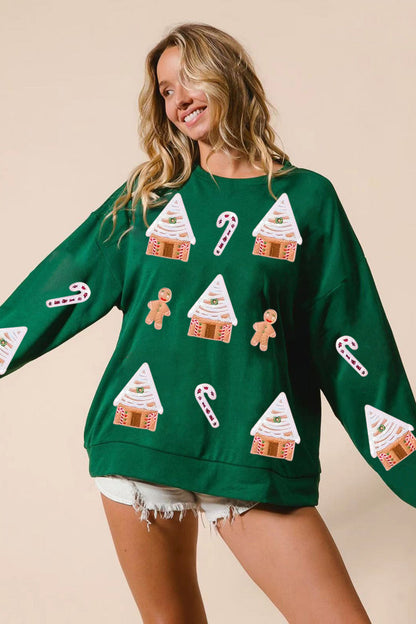 Weihnachtskleid Glitzer Pailletten Top