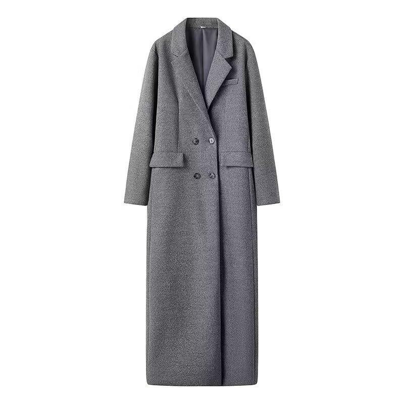 Damen Wollmantel Elegant Langärmlig Doppelreiher