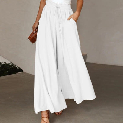 Damen Hose Elegant Weit mit Gummizug und Taschen