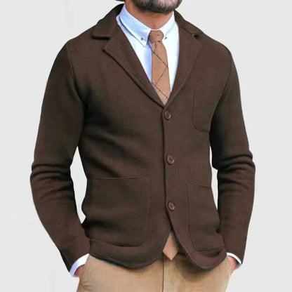 Herren Strickjacke Modern Praktisch Taschen