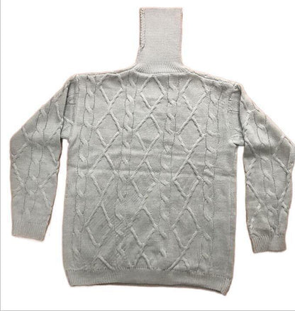 Herren Strickpullover Hochkragen Zopfmuster Elegance