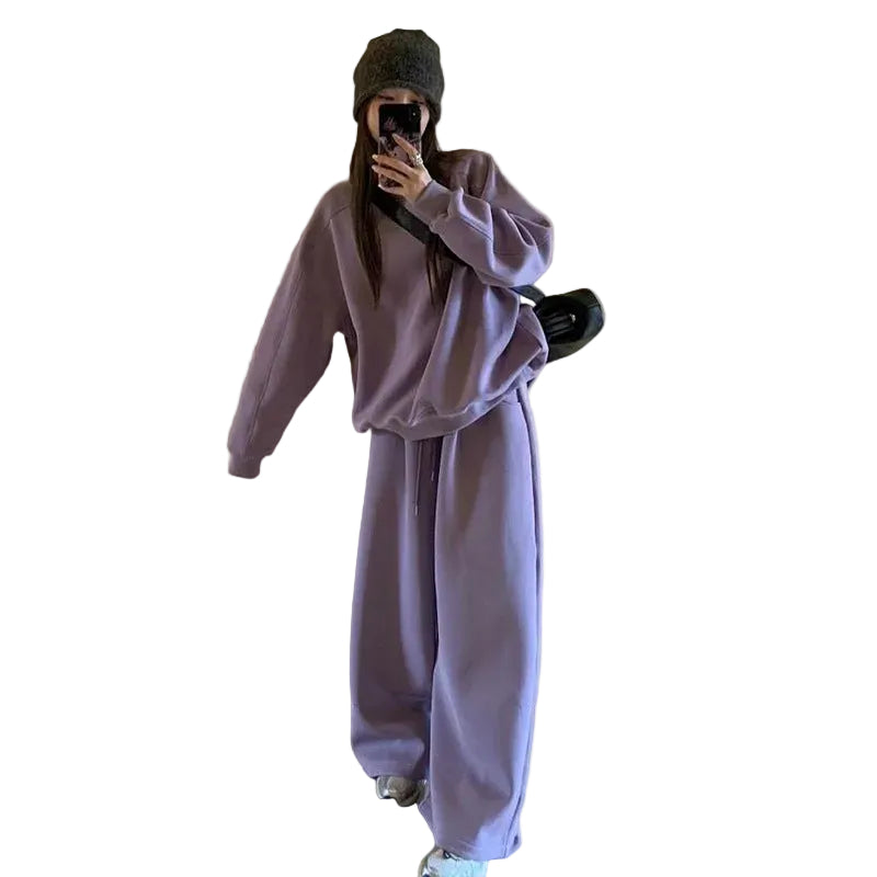 Damen Sportliche Sweatshirt Jogginghose Set Bequem - IdealeKleiden