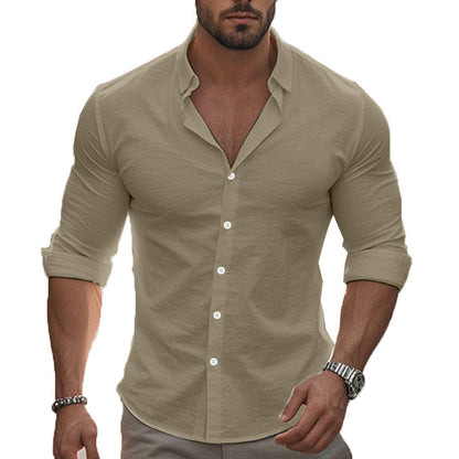 Herren Hemd Elegant Langarm Moderner Kragen