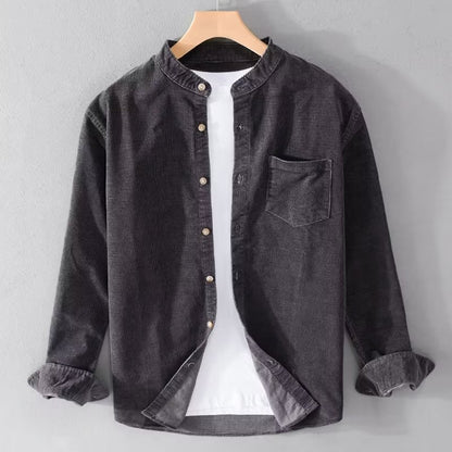 Herren Hemden Slim Fit Mandarin Kragen Elegantes Design