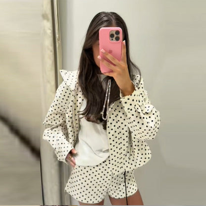 Frauen Trendjacke Punktmuster Lässig Chic