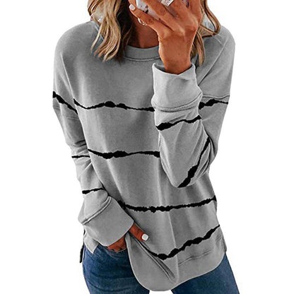 Damen Sweatshirt Streifenmuster Modern Style