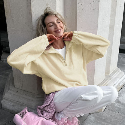 Damen Fleece Pullover Weich und Warm