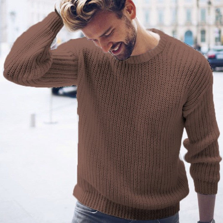 Herren Strickpullover Modern Rundhals Design