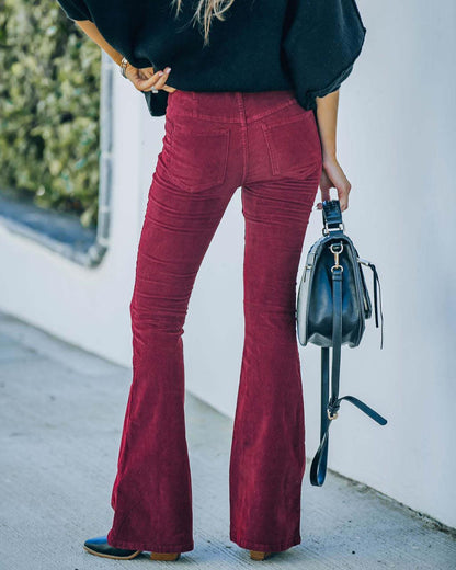 Elegante Damen Hose Samt Optik