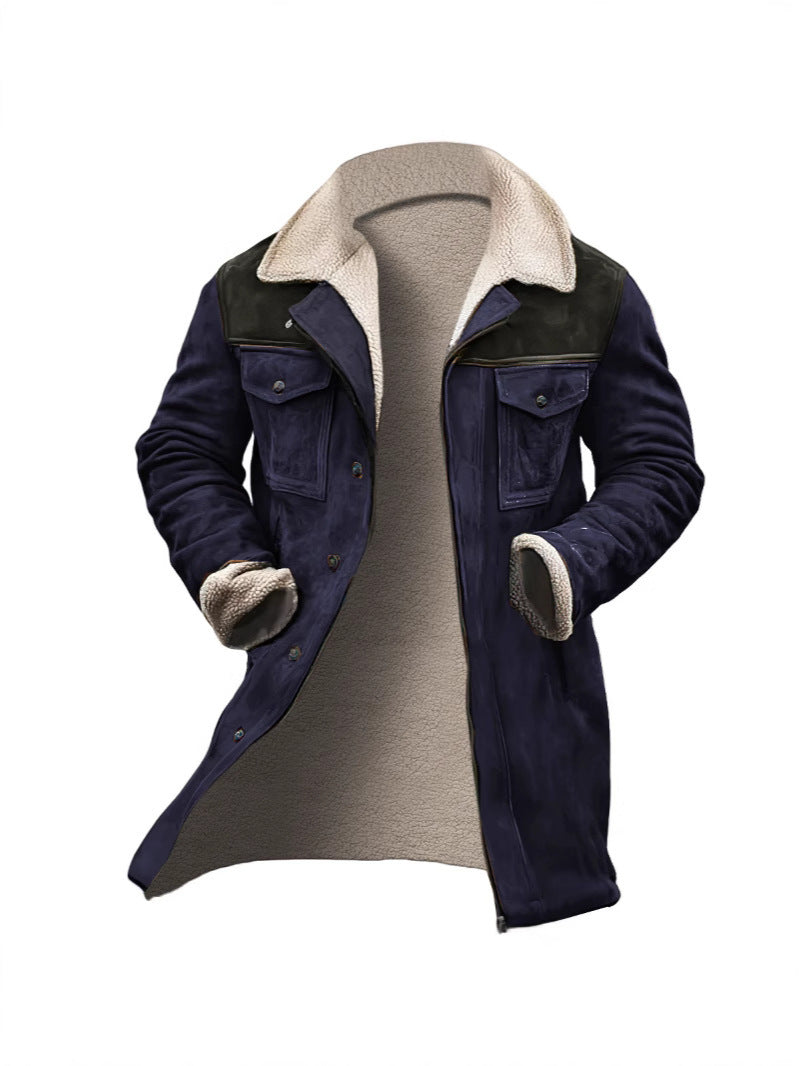 Herren Lederjacke Modern Warm Fleece Innenfutter
