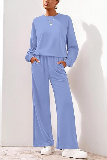 Damen Sweathose Bequem Weite Bein Relaxed Fit