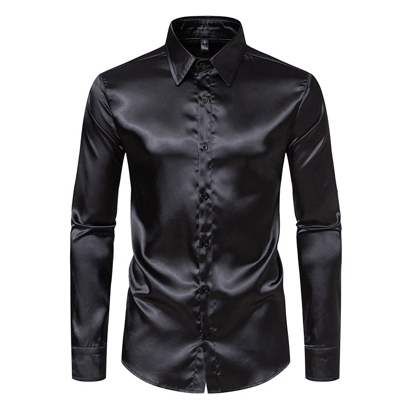 Herren Seidenhemd Elegant Slimfit