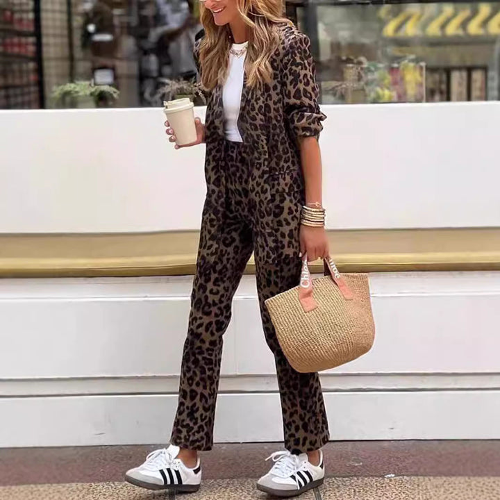 Damen Leopardenanzug Elegant Style Komplettset - IdealeKleiden