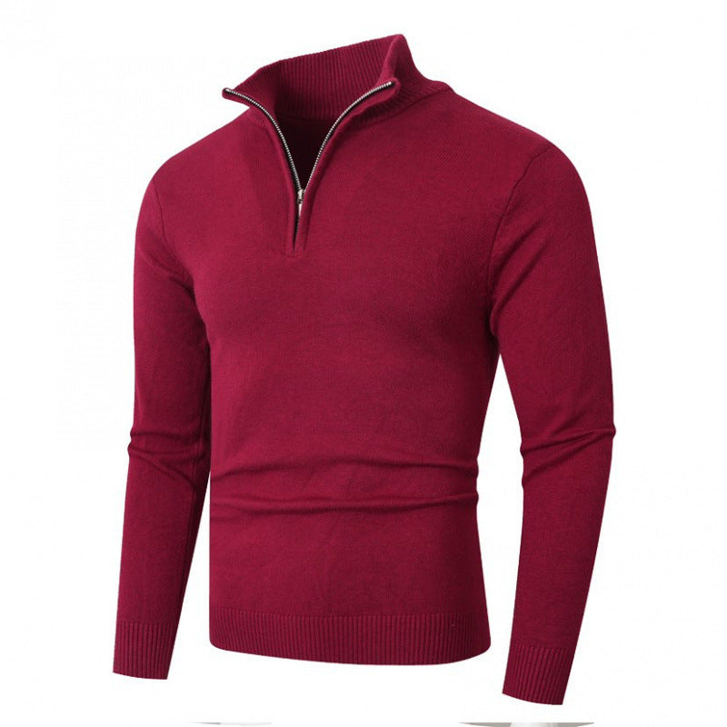 Modischer Herren Strickpullover Reißverschluss Kragen