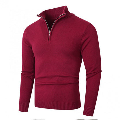 Modischer Herren Strickpullover Reißverschluss Kragen