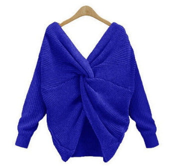 Damen Strickpullover Elegant V-Ausschnitt