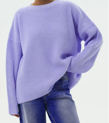 Damen Pullover Grobstrick Lässig Modern