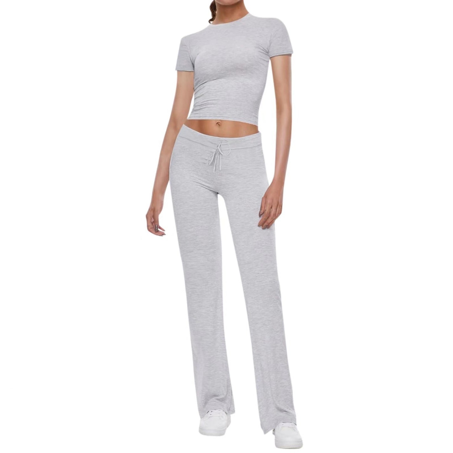 Damen Sport Set Crop Top und Jogger Hosen