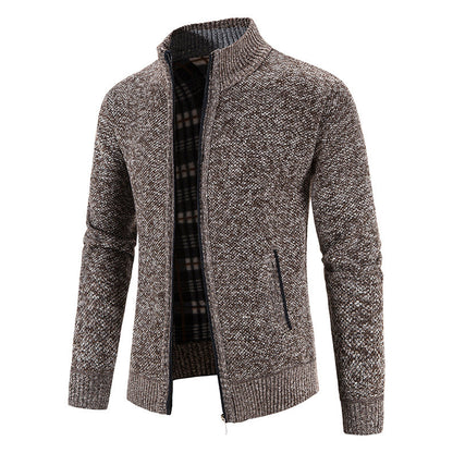 Herren Strickjacke Modern Stehkragen Noppen Optik
