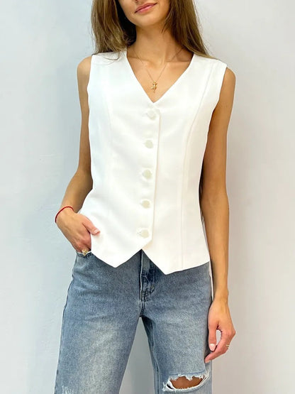 Damenweste Elegantes Design V-Ausschnitt
