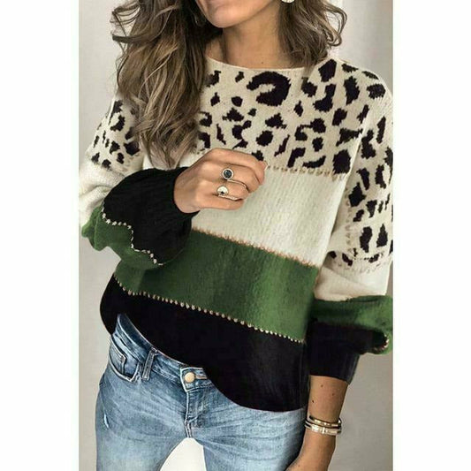Modische Leopardenpullover Damen - IdealeKleiden