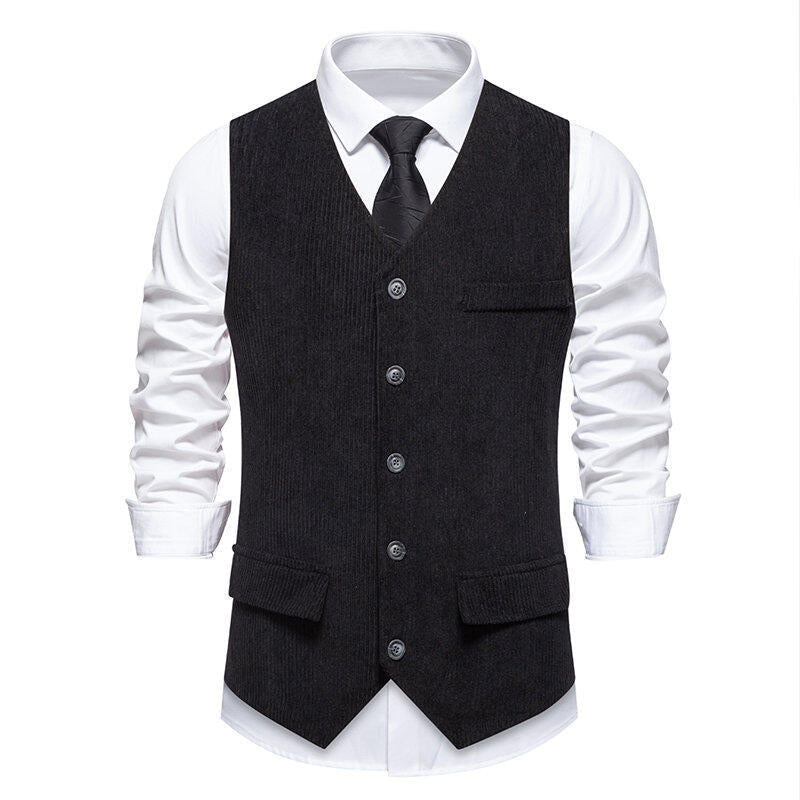 Herren Anzugweste Klassisch Herringbone Design Praktisch