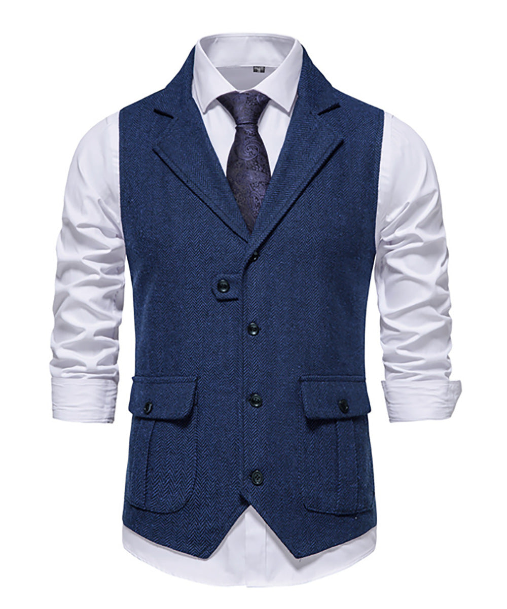Herren Weste Klassisch Hahnentrittmuster Elegantes Design