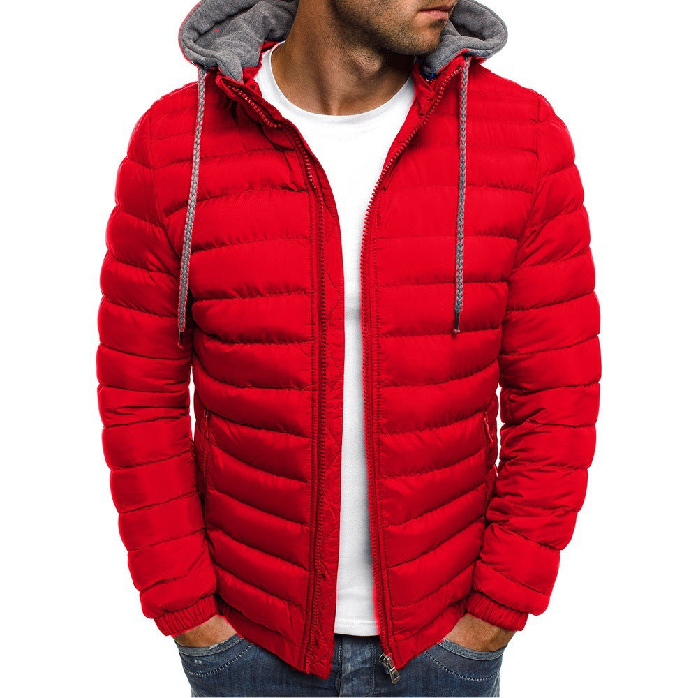 Herren Steppjacke Winddicht Kapuze