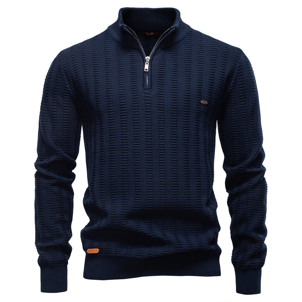 Herren Pullover Strukturiert Halbzipper Modern Design - IdealeKleiden